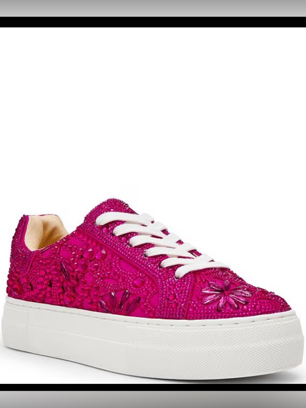 Blue by Betsey Johnson Reily Rhinestone Embellished Platform Sneakers